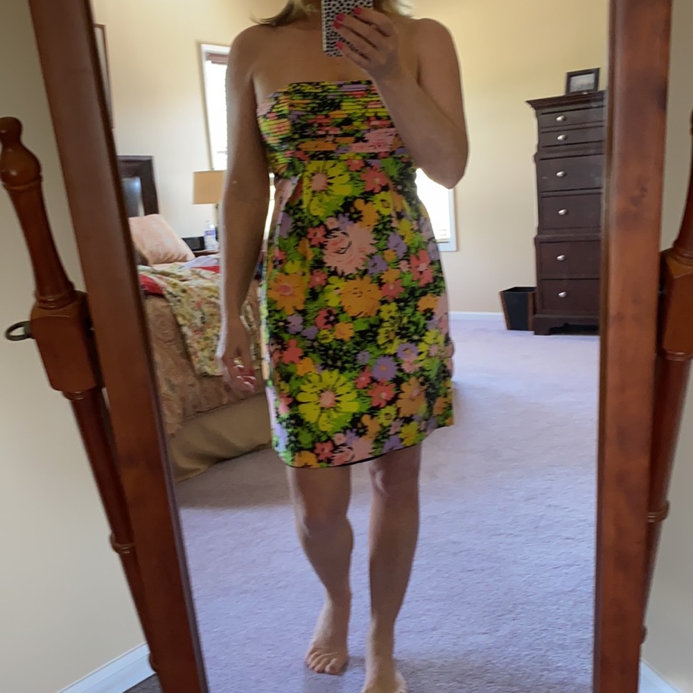 Shoshanna strapless flower dress